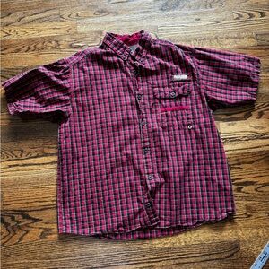 Red and Black Plaid ColShort Sleeve Shirt